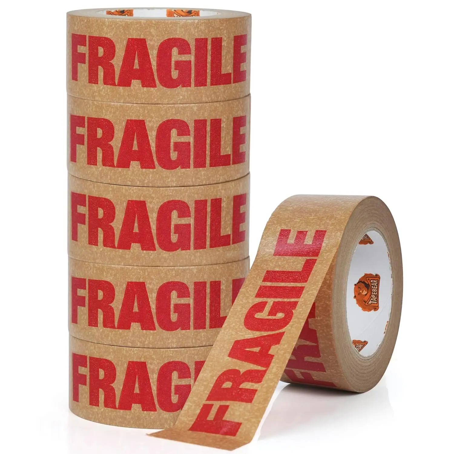 

Fragile Tape Eco-Friendly Kraft Paper Tape 2Inch x 55Yard, Biodegradable Packaging Brown Paper Tape Self Adhesive Box Ta
