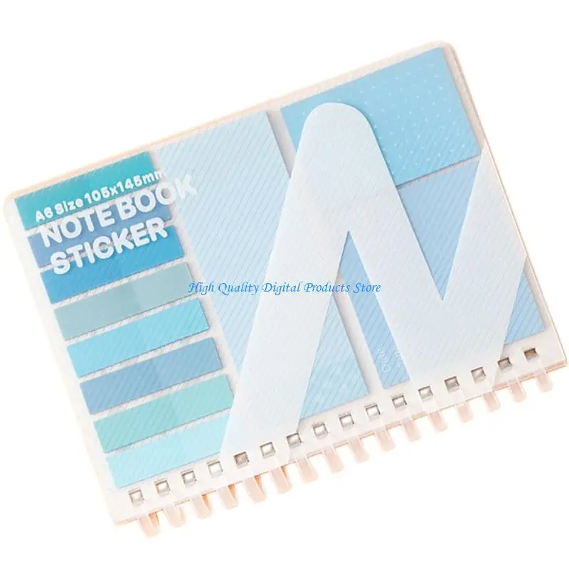 U2JE Portable Notebook Memopad With Adhesive Note Colorful Adhesive Index Label For Notebook Planner Office School Supplies
