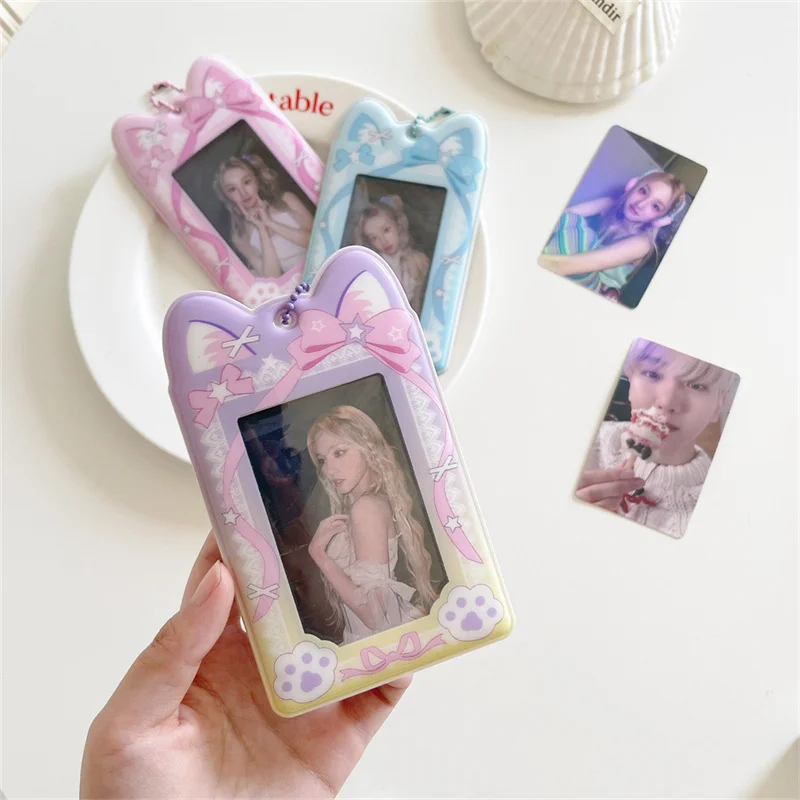 Cartoon 3 Inch Transparent Card Holder Idol Card Postcard Card Holder Collector Card Card Bag Photocards Holder Album Photo