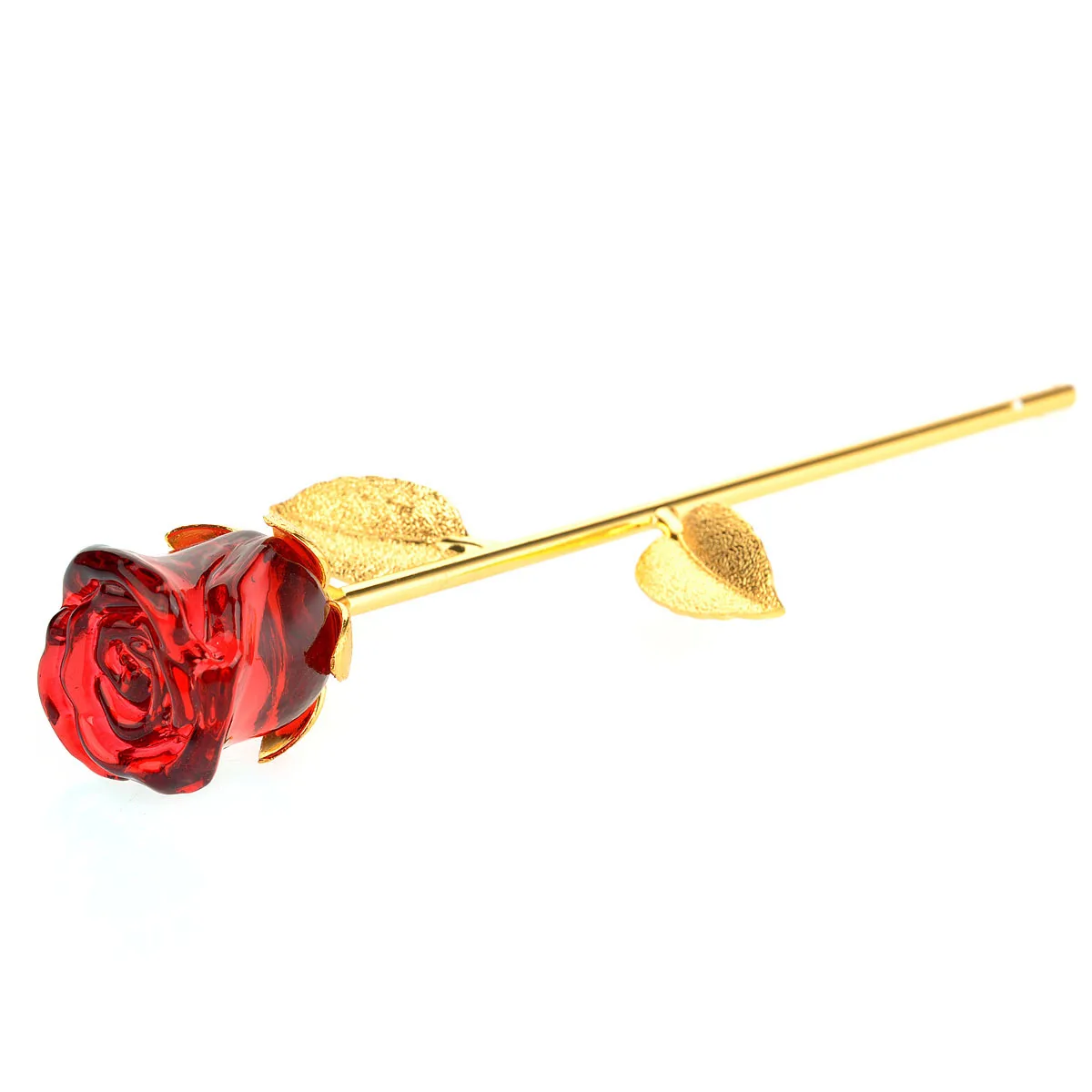 

Romantic Long Stem Crystal Rose Flower Red Size L Valentine Gift Wedding Favor Elegant Never Wither Fade Pure Enduring Love