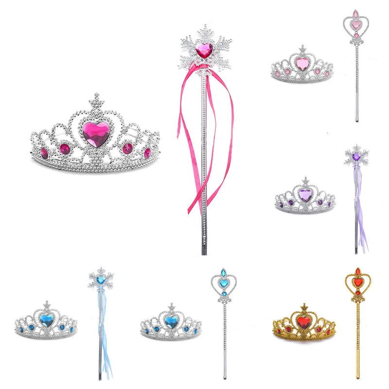 

Frozen Children's Princess Elsa Fairy Stick Anna Headgear Magic Stick Crown Children's Elsa Ornament Set