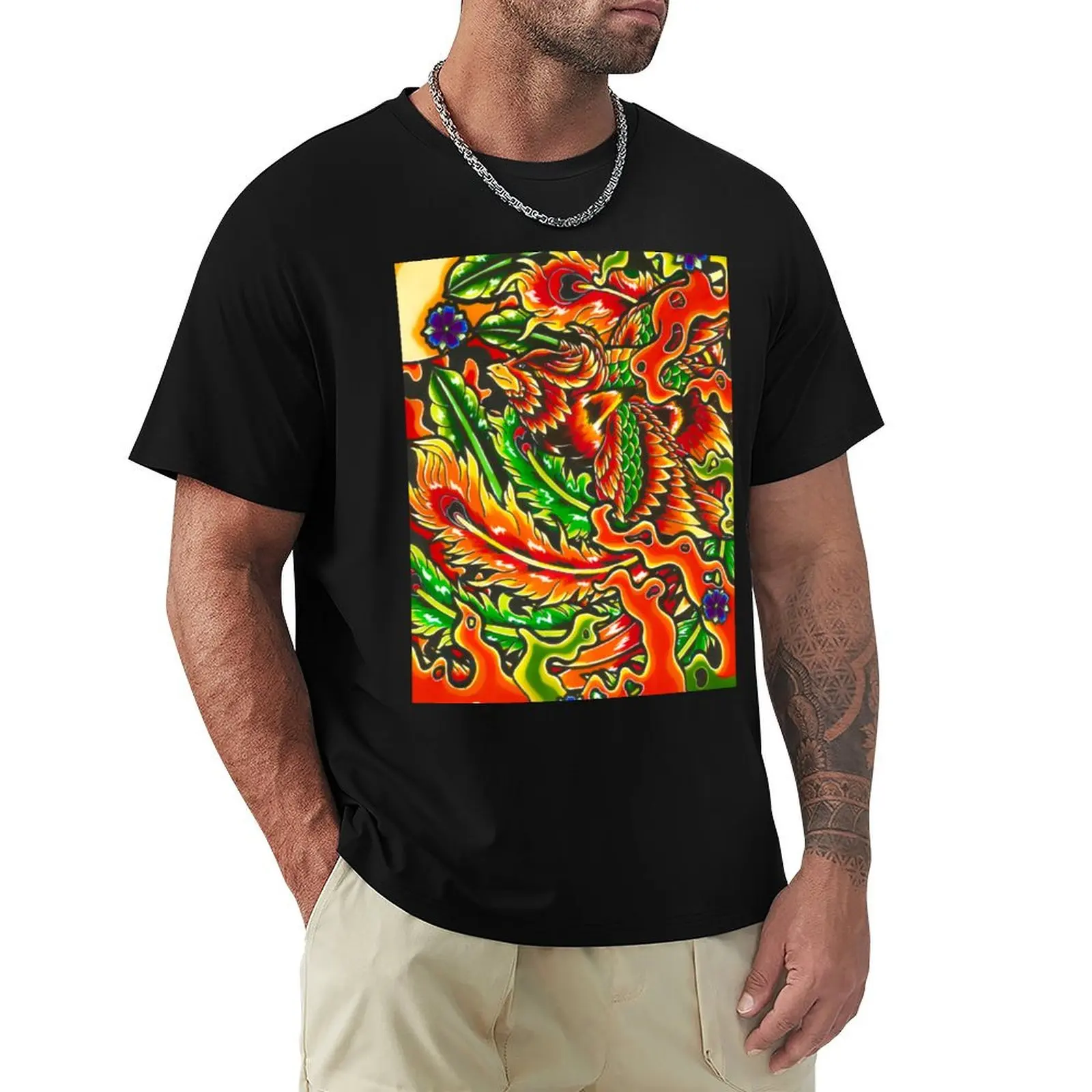japanese phoenix T-Shirt Anti-Pilling Casual T-Shirt