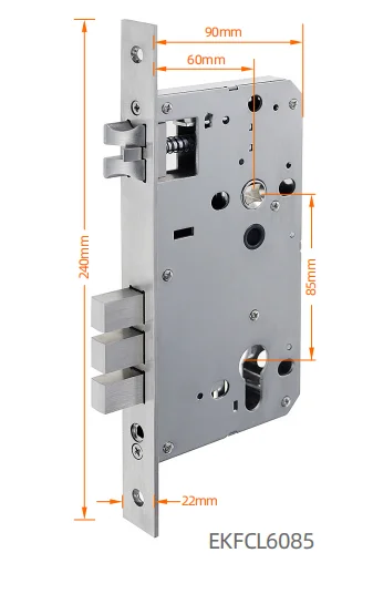 Imagem -04 - Porta Deslizante de Aço Mortise Trabalhe com Smart Lock Levante para Bloquear Pressione para Desbloquear 2585 2885 6085 Garfo 6585 7085