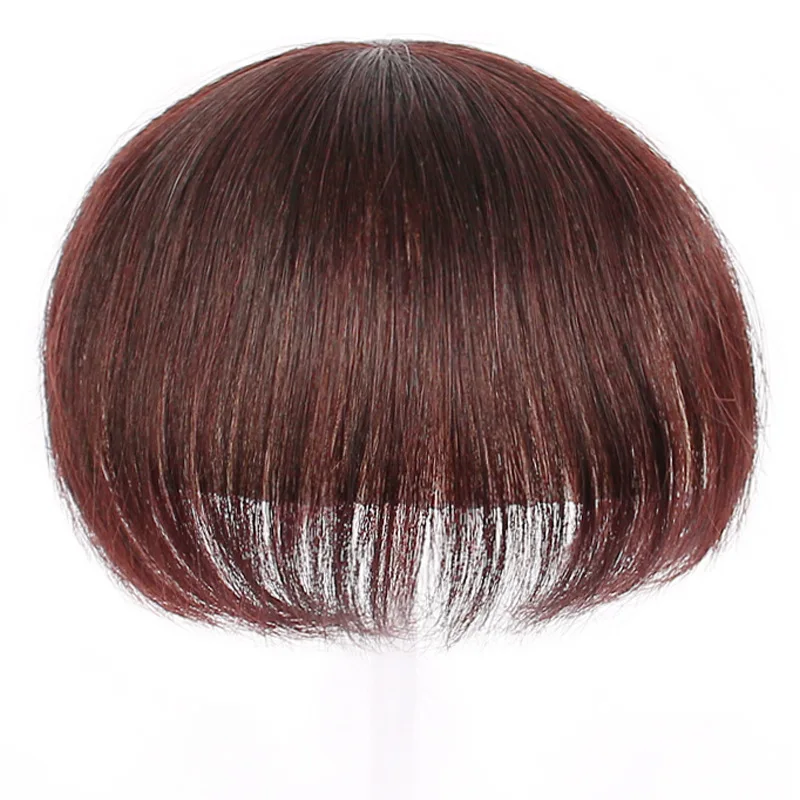 女性のためのフリンジ付き人間の髪の毛のトッパー,滑らかなヘアピース,ボリュームカバー,5x5cm, 6x6cm, 9x9cm
