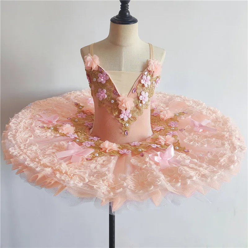 

New Kids Classic Professional Ballet Tutu Swan Lake Pancake Tutu Ballerina Party Dance Costumes Ballet Dress Girls pink