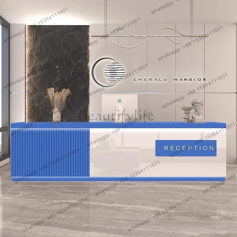 LD Long Modern Reception Desks Organizers Company Design Display Executive   Luxury Escritorio Commercial Furniture