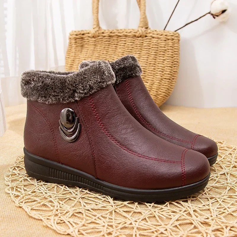 2026 New Women Winter Waterproof Boots Mule Clogs Warm Unisex Fur Boots House Room Slippers Trend Indoor Floor Shoes Women