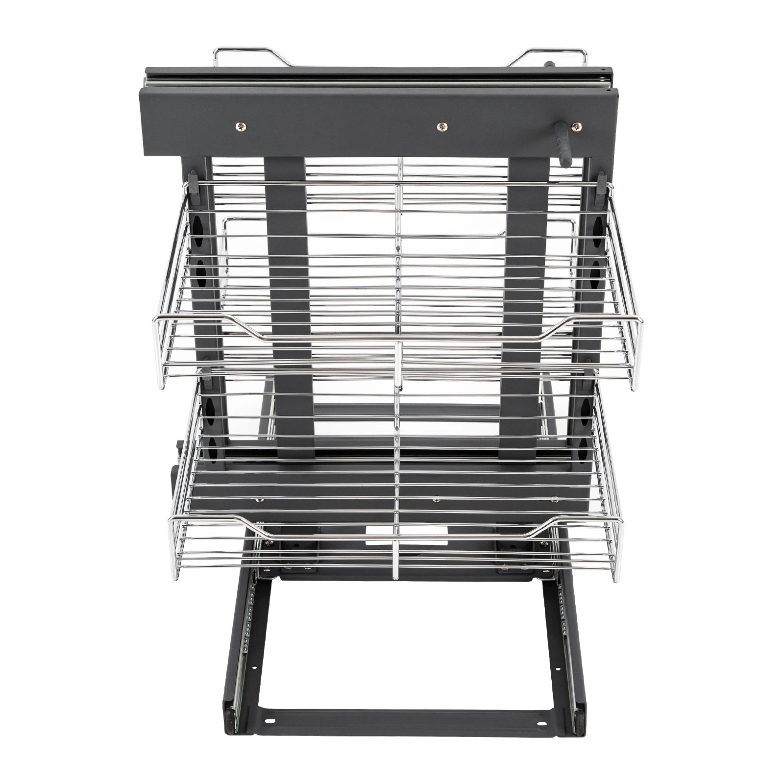 Blind Corner Pull-Out Cabinet Organizer, 2-Tier Storage with 4 Baskets, Smooth Sliding System, Space-Saving Design for Kitchen C