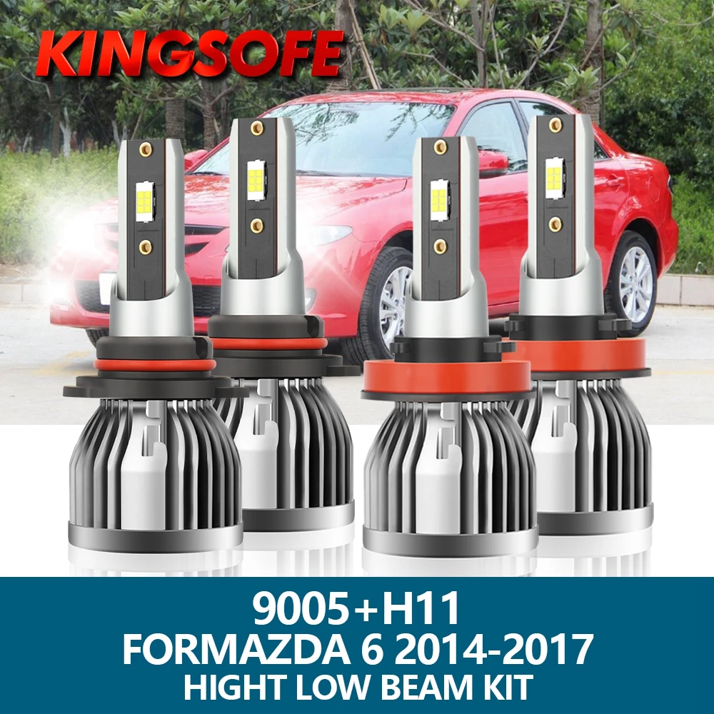 

KINGSOFE 26000LM H11 Светодиодный фара 120W высокой мощности HB3 9005 Turbo Lamp 6000K белый для Mazda 6 2014 2015 2016 2017