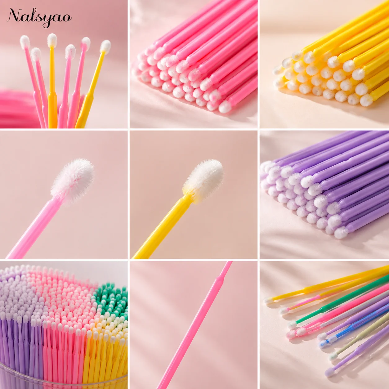 100/200pcs Eyelash Cleaning Brush Lash Extension Micro Cotton Swab Eyelashes Microbrush Beauty Makeup Clean Tools