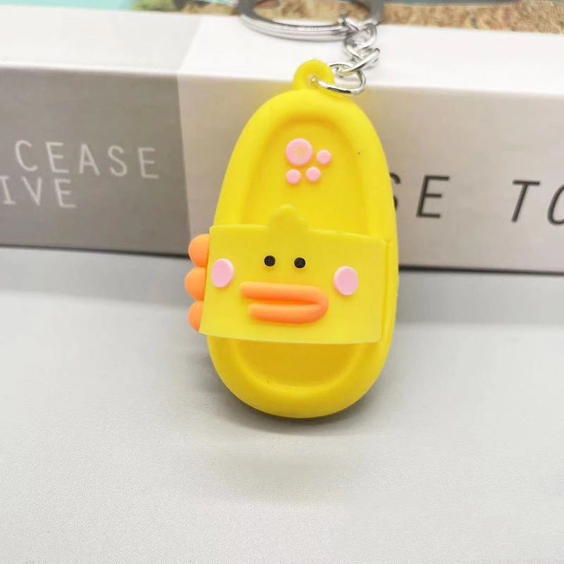 New Mini Summer Small Slippers Keychain Pendant Cartoon Cute Little Animal Small Slippers Backpack Pendant Birthday Gift