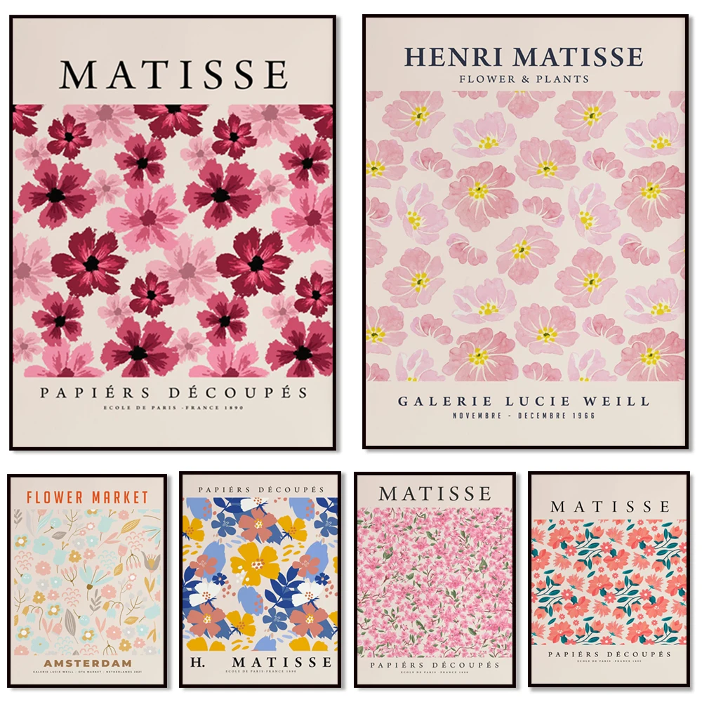 Matisse flower daisy poster, flower market print minimal wall art, Henri Matisse print, Matisse plant, abstract print, printable
