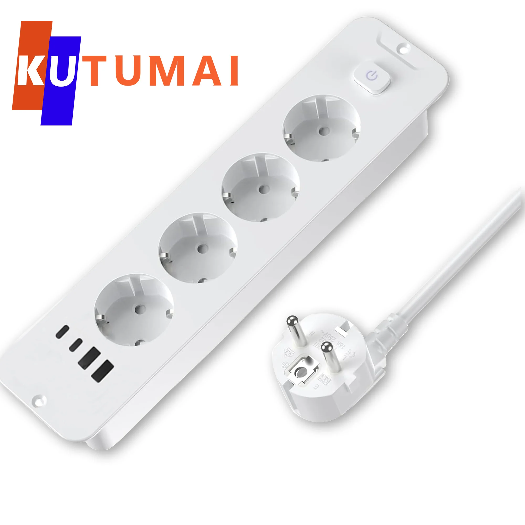 

Power Strip Multiple Socket 4 Outlets 4USB Fast Charging Ports Network Filter,Electrical Socket Adapter Surge Protector EU Plug