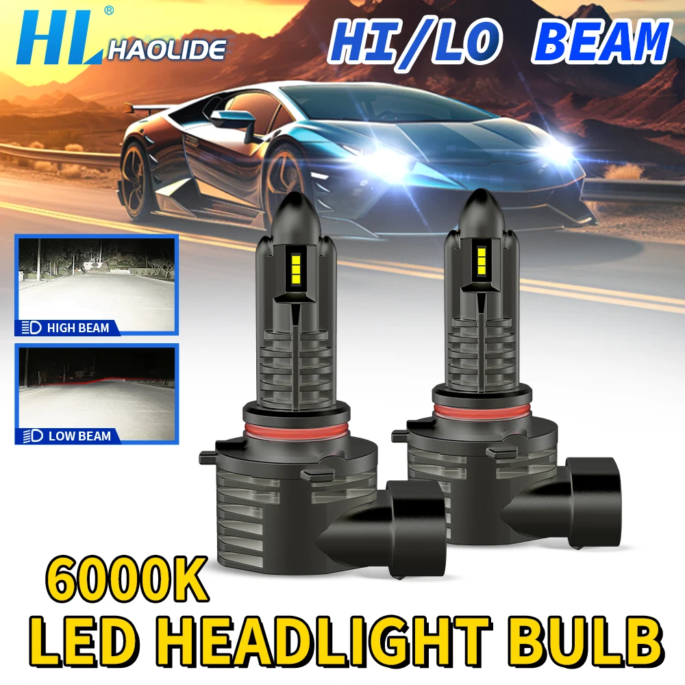 HL  Mini LED Headlight Bulbs Lamp No Fan Noise Free IP68 High Low Beam Auto LED Lights H4 H7 H11 9005 for Vehicle off-road use