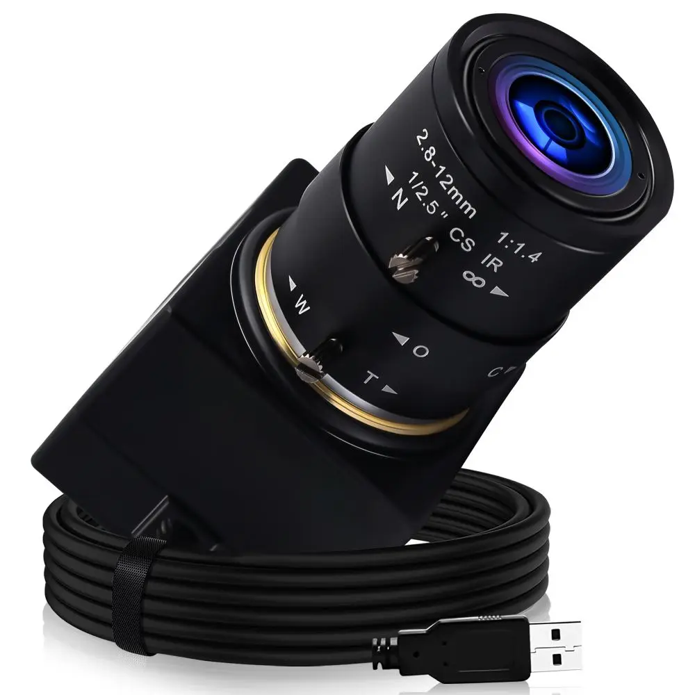 

ELP 720P Mono/Color Global Shutter USB Zoom Camera Manual Focus 60fps High Frame Rate PC Webcam With 2.8-12mm Varifocal Lens