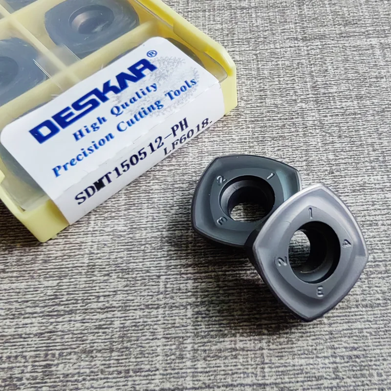 

Оригинальные твердосплавные фрезы DESKAR SDMT120512 SDMT150512 PH GH LF6018 TF618 для токарных станков с ЧПУ, быстрорежущие, 4 режущих кромки