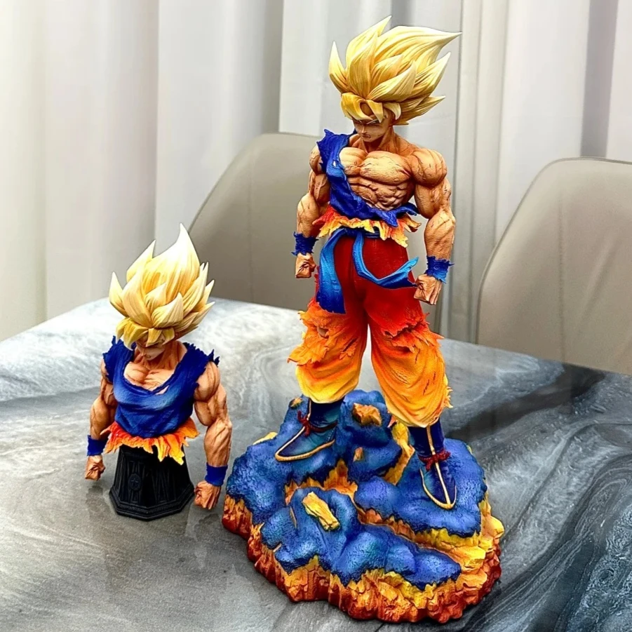 

35cm JT Studio Dragon Ball Z Goku Two busts Dragonball Anime Model Figure GK Statue DBZ Figurine Collectible Desktop Toys