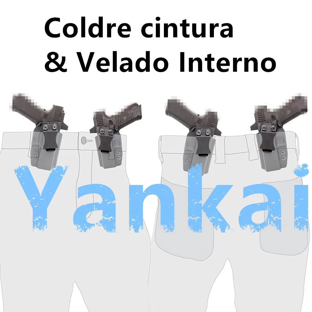 Kydex Dentro Cintura IWB coldre para Walther PDP Compact, cinto tático, Pants Oculto Carry, Ocultação Gun Case, 4 ", 9mm,. 40