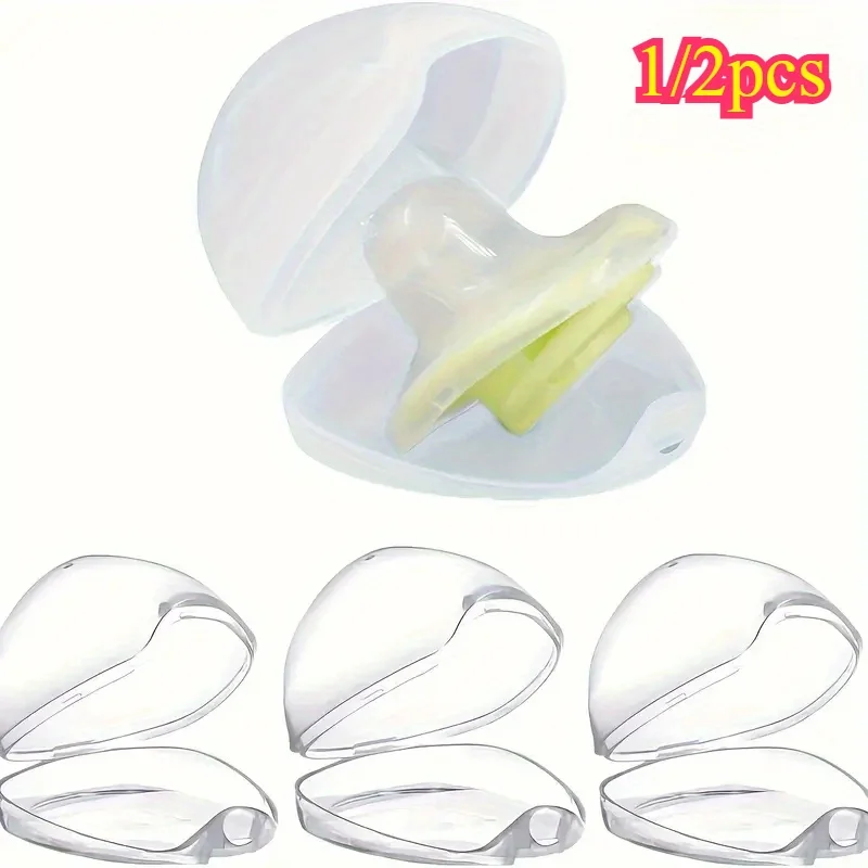 1/2PCS Transparent Pacifier Case, Pacifier Holder Box, BPA-Free Pacifier Case For Travel And Home