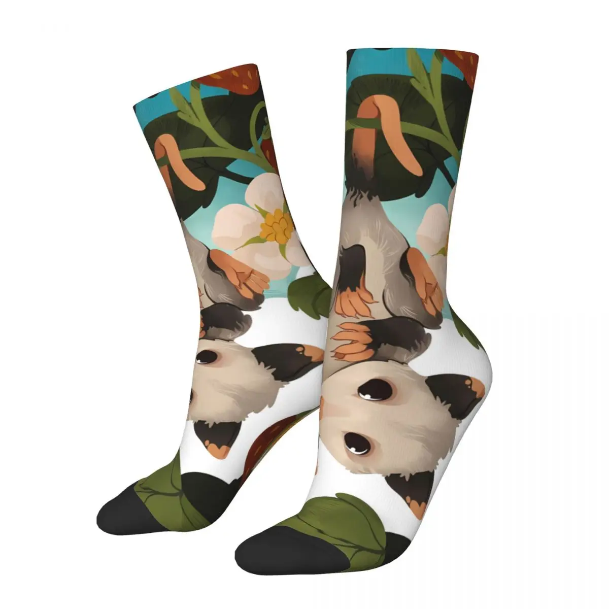 Funny Crazy Sock for Men Katria Hip Hop Harajuku Opossum Cute Animal Happy Quality Pattern Printed Boys Crew Sock Seamless Gift