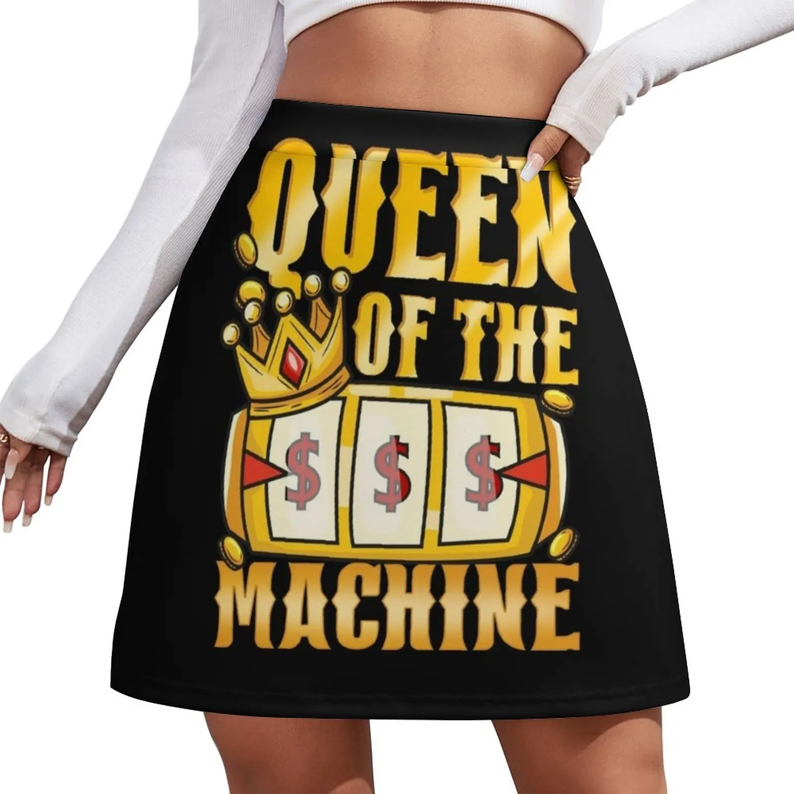 

Женская мини-юбка Queen Of The Slot Machine Vegas Casino Gambling, корейская юбка, новые платья, мини-юбка
