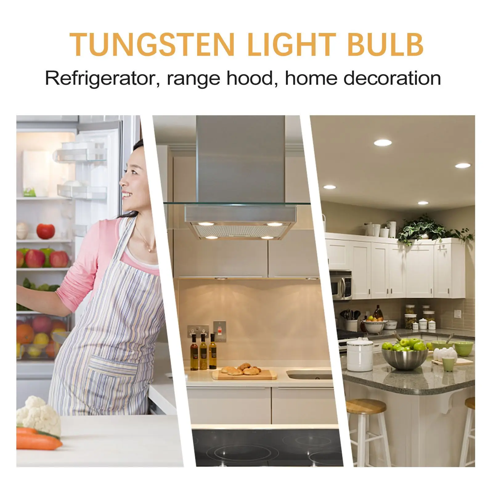 

4Pcs Refrigerator Bulb 10W E12s Tungsten Base Replacement Light for Fridge Range Hood Appliance Refrigerator Bulb