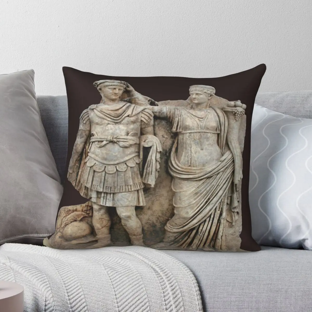 Nero His Mother Agrippina Roman Statue Square Pillowcase Polyester Linen Velvet Pattern Zip Decor Pillow Case Room Cushion Cover