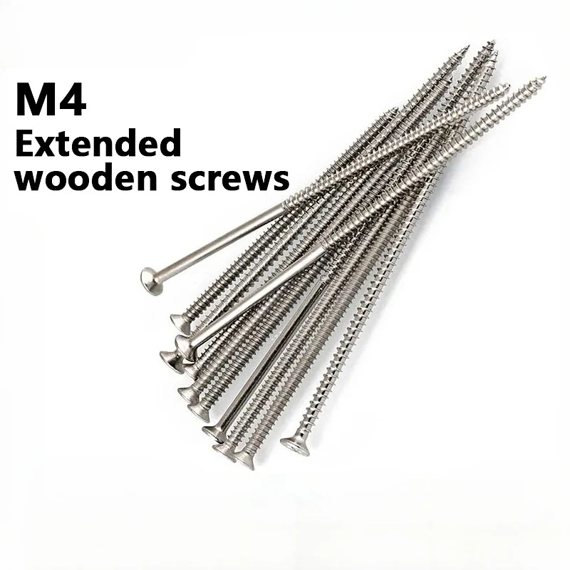 M4 Long Cross Recessed Countersunk Self-Tapping Screw for Switch Sockets, Long Wood Screws 200mm