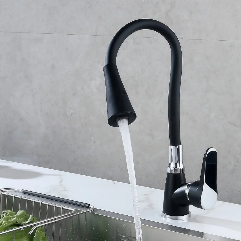 Kitchen Faucet Hot and Cold Colorful Universal Silicone Rubber Hose Spray Two-Mode Sink Faucet