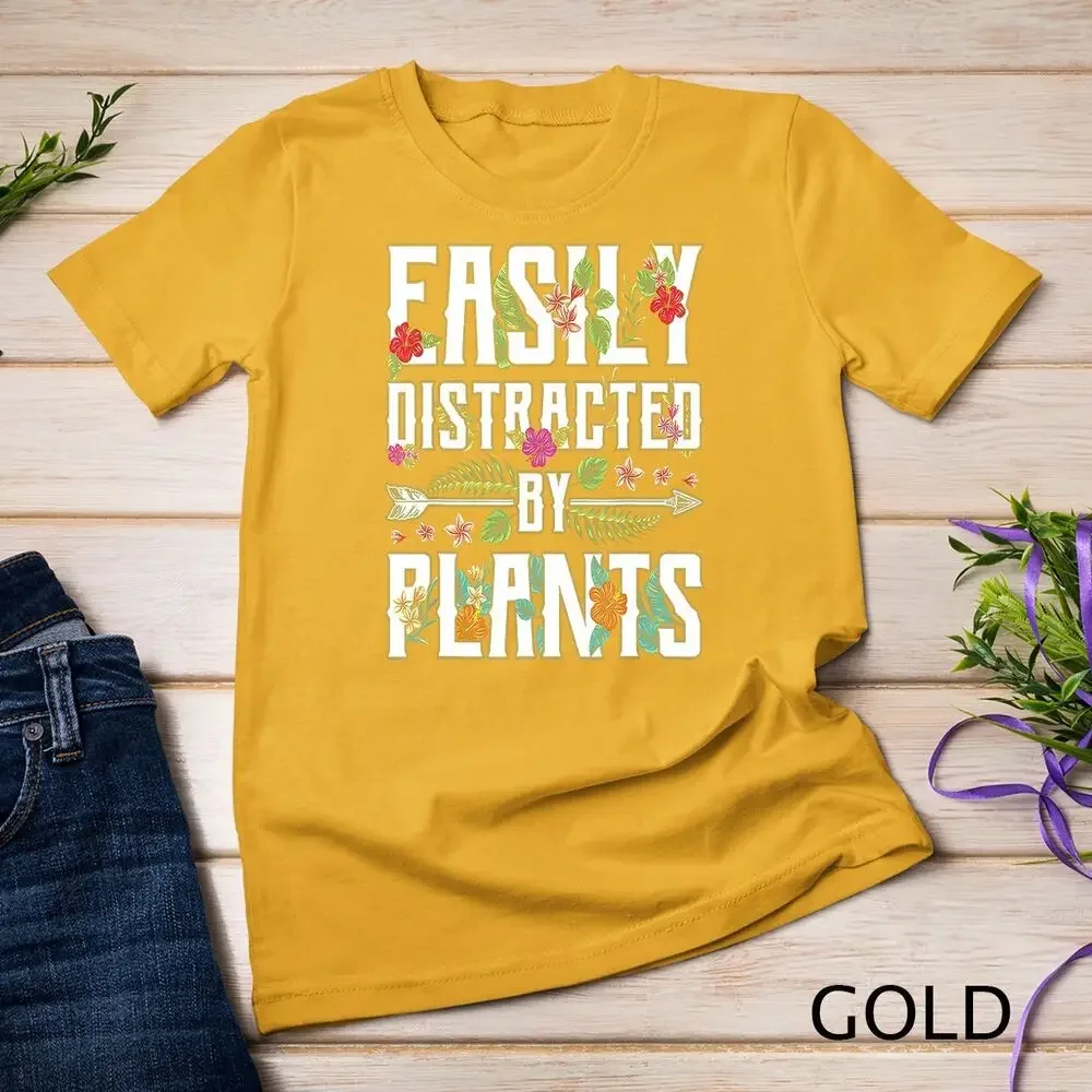 Easily Distracted By Plants Gardener Gardening Garden Flower Unisex T-shirt image 3
