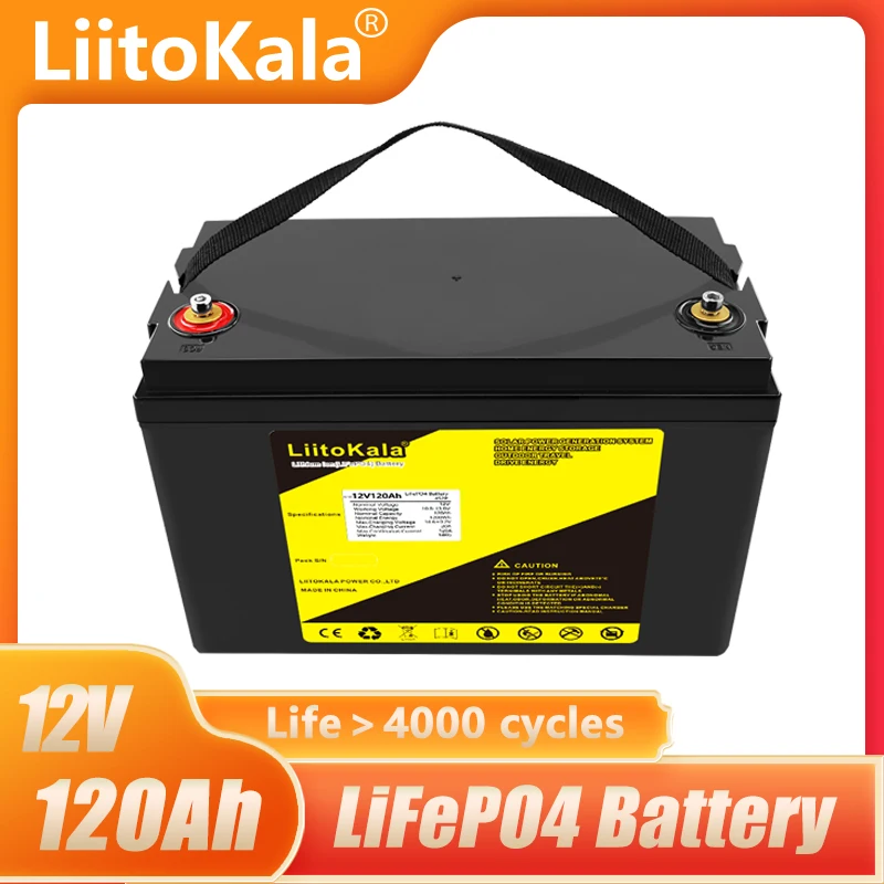 LiitoKala 12V 100Ah 120Ah 150Ah LiFePO4 Battery 12.8V Power Battery For RV Campers Golf Cart Off-Road Off-Grid Solar Wind