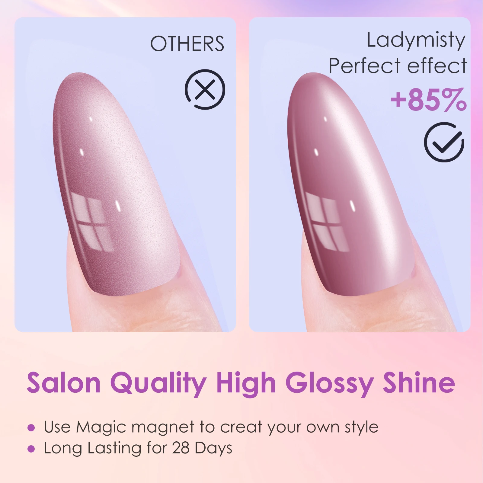 16ml gato olho gel unha polonês conjunto de 6 cores shimmer kit de esmalte magnético com ímã vara nude rosa roxo unha polonês