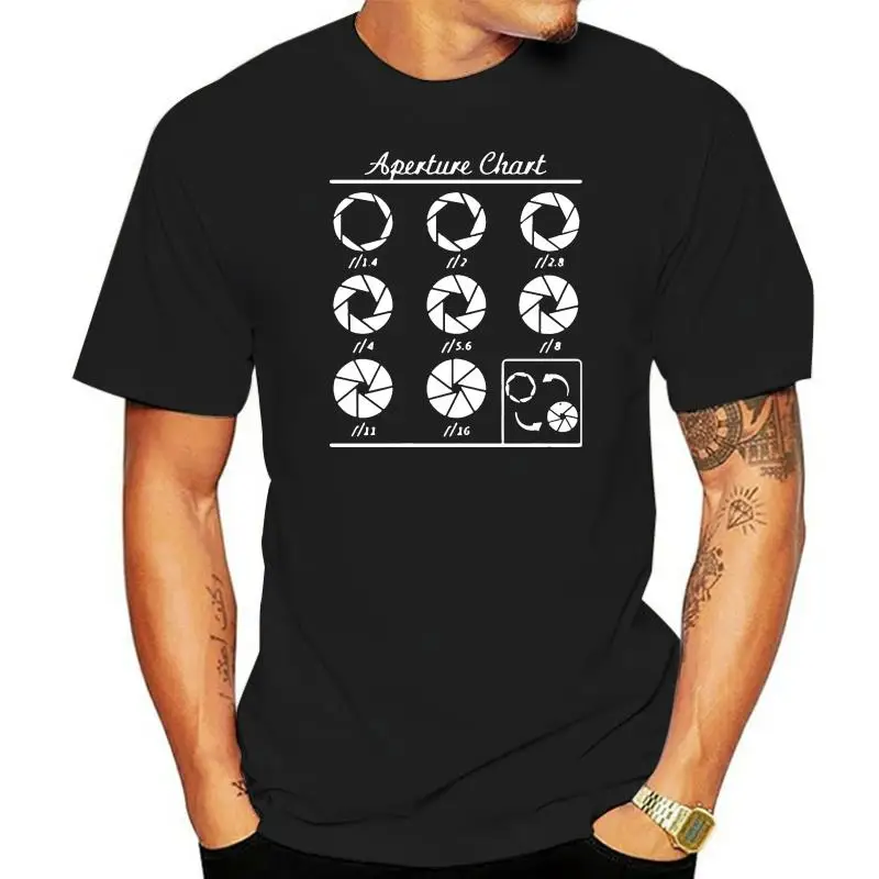 men   Men T shirt Aperture Chart Fans Summer Short Sleeve O-Neck Gifts For Photogrpher Camera Fashion summer T-shirt