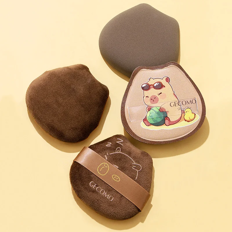 Esponja de maquillaje para polvo suave Capybara, húmeda y seca, sin absorción de polvo, con caja para un fácil almacenamiento