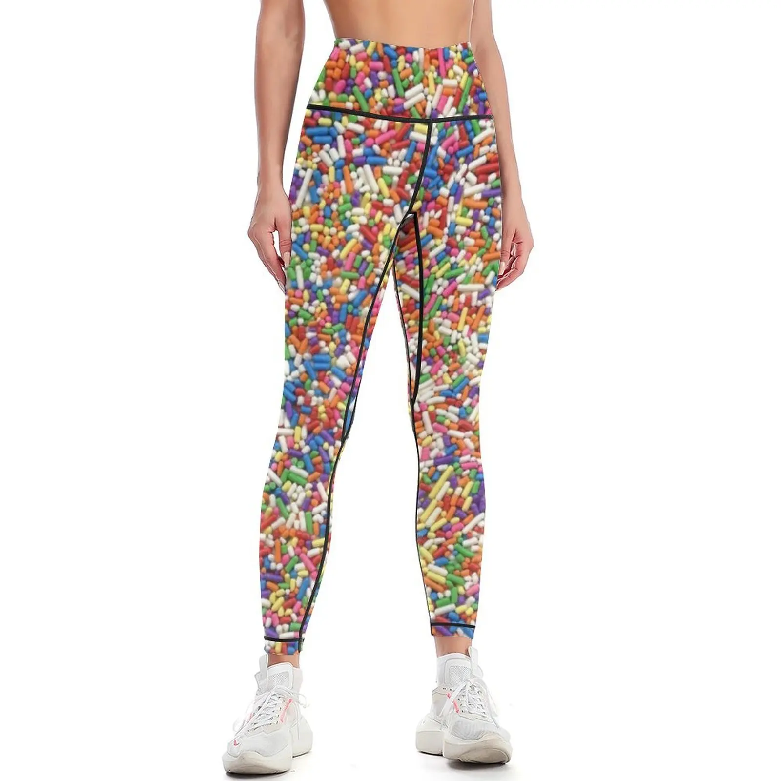 Rainbow Sprinkles Leggings high waist sports shirts gym Womens Leggings