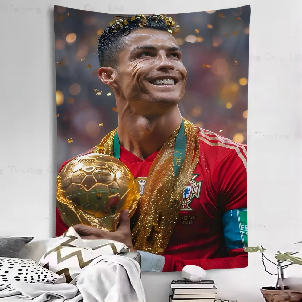 Portugal Super Football Star CR7 Cristiano Ronaldo Chart Tapestry Art Science Fiction Room Home Decor Cheap Hippie Wall Hanging