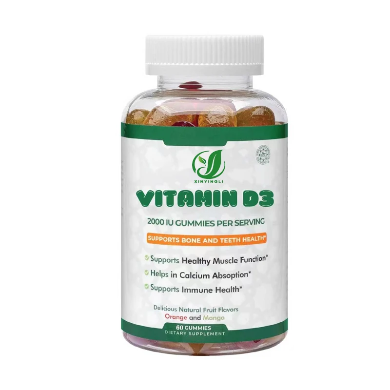 Vitamin D3 2000 IU Gummies, Support Bone and Immune Health, Promote Muscle Function, Gluten and Gelatin Free