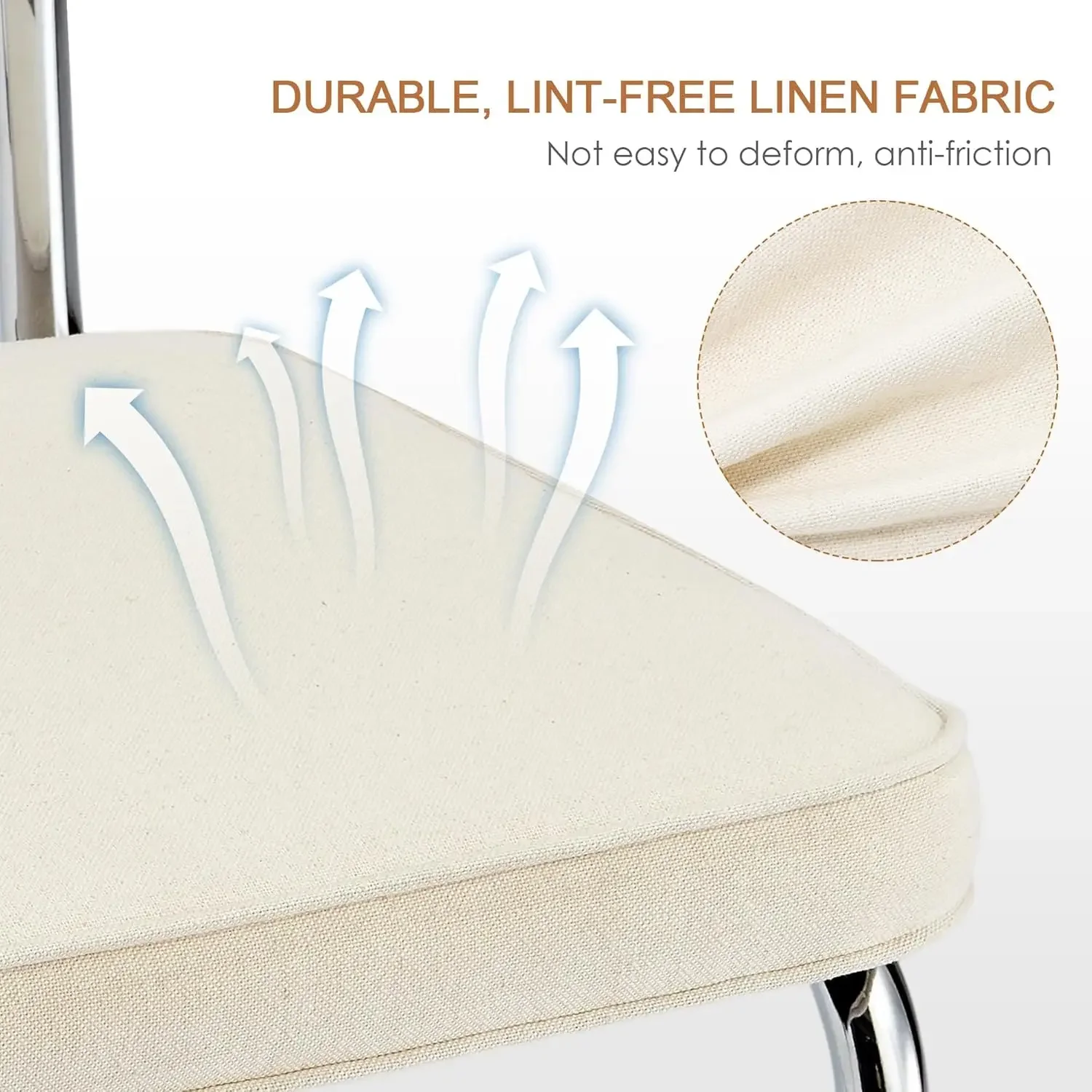 XMSJ. مجموعة كراسي تناول الطعام من الروطان الطبيعي مكونة من 2، كراسي طعام حديثة لمنتصف القرن مع ظهر من الخشب الصلب وقاعدة من الكروم، للمطبخ Liv #4