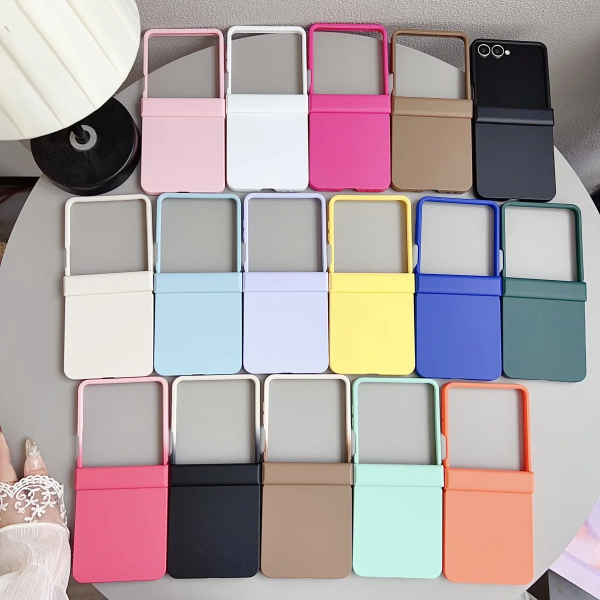 Official Bright Candy Color Phone Case For Samsung Galaxy Z Flip 7 6 5 4 3 Luxury Hinge Central Axis Protect Shockproof PC Cover