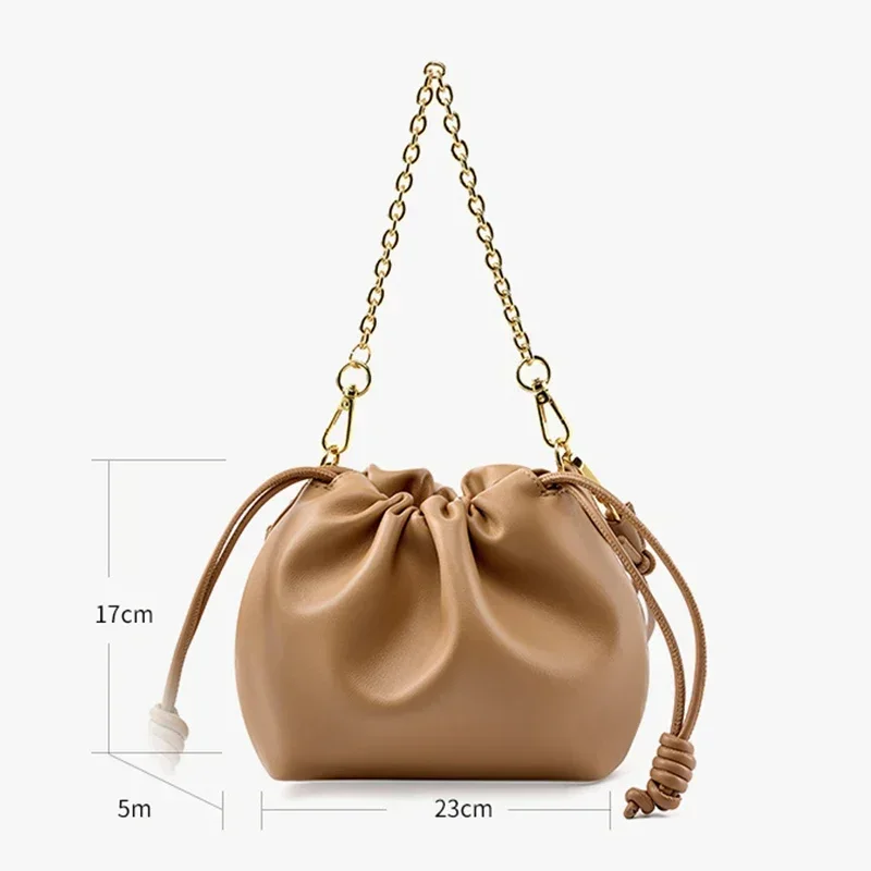 Bolso de lujo de diseñador para mujer, novedad de 2024, bolsos de hombro tipo bandolera de piel auténtica para mujer, piel de vaca de calidad alta