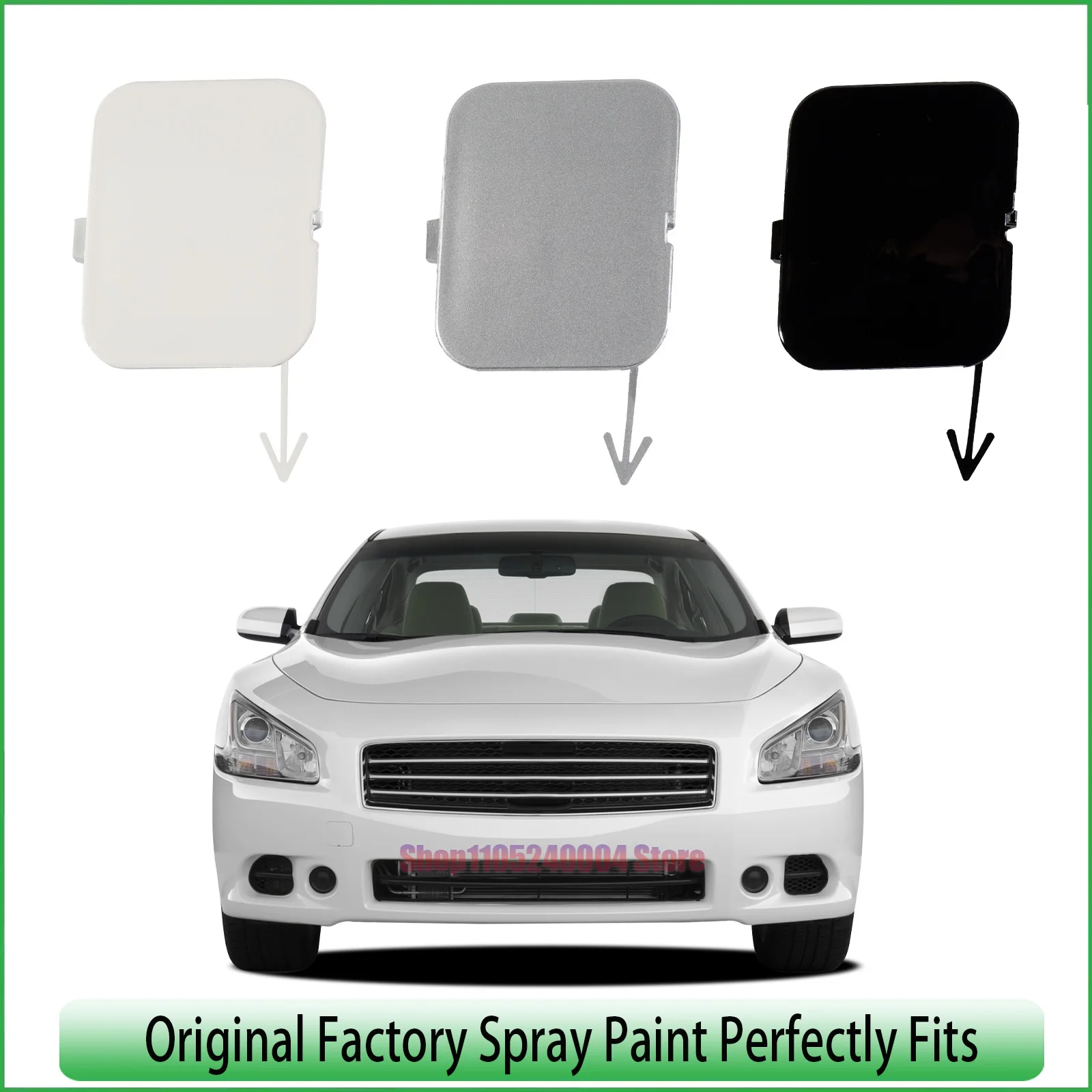 For Nissan Maxima Front Tow Hook Cover Premium Accessory For All Models 2009-2013 Complete Kit Part 62086-9N00H