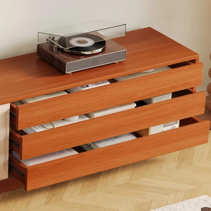 eo-cream wind TV cabinet small apartment floor-standing TV stand multifunction retro tv meubels woonkamer living room furniture-