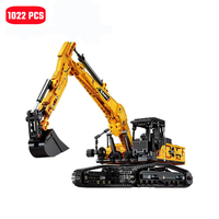 1022pcs Excavator Models Assemblage Building Blocks MOC City Construction Engineering Vehicle Bricks Educational Toys Boys Gift