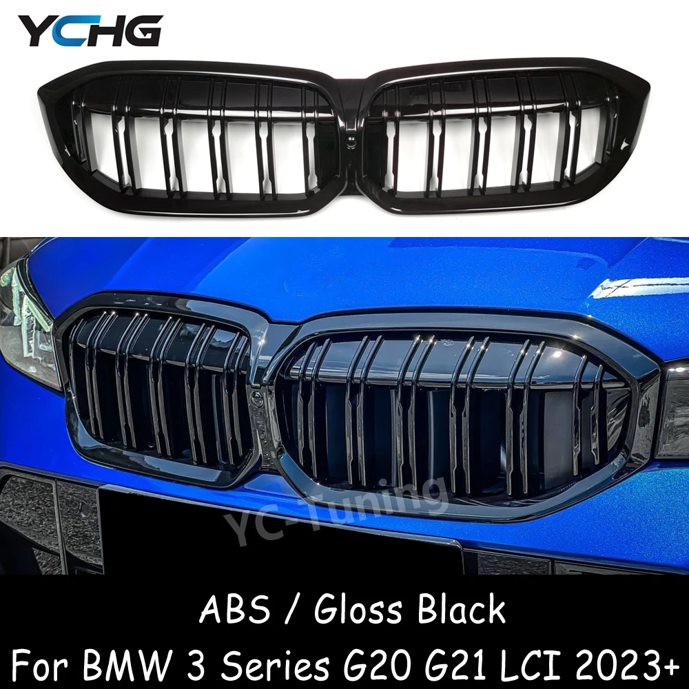 

G20 G21 Lci ABS Glossy Black Front Bumper Kidney Grille For BMW 3 Series G20 G21 318i 320i 330i M340i M340d Grille Mesh 2023-IN