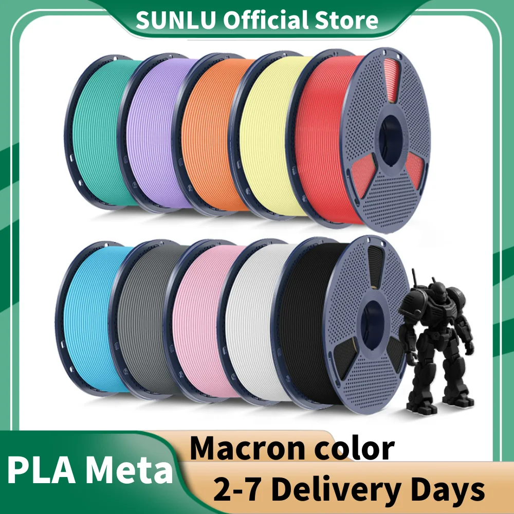 

SUNLU PLA Meta 10KG 3D Printer Filament 1kg/ Roll,1.75mm,Fast Printing,Matte Colors,Bubble-Free,Low Warping, Matte&Macaron Color