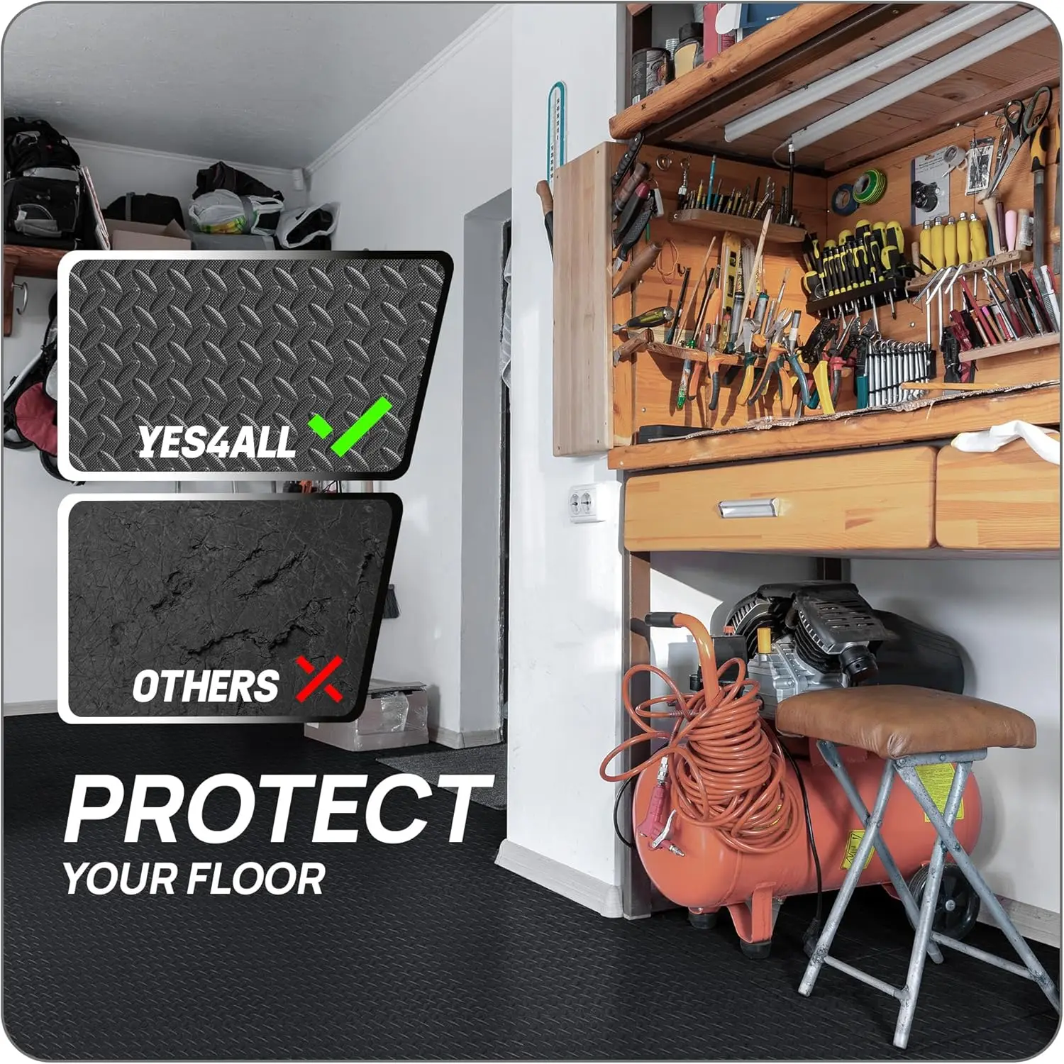 Interlocking EVA Foam Floor Tiles for Home Gym, Puzzle Exercise Mat 24-120SQFT with Border for Workout Equipment