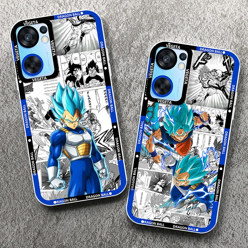 Dragon Ball Goku Vegeta For OPPO A98 A94 A92 A78 A76 A74 A72 A58 A54 A55 A36 A15 A9 5G Angel Eyes Transparent Phone Case