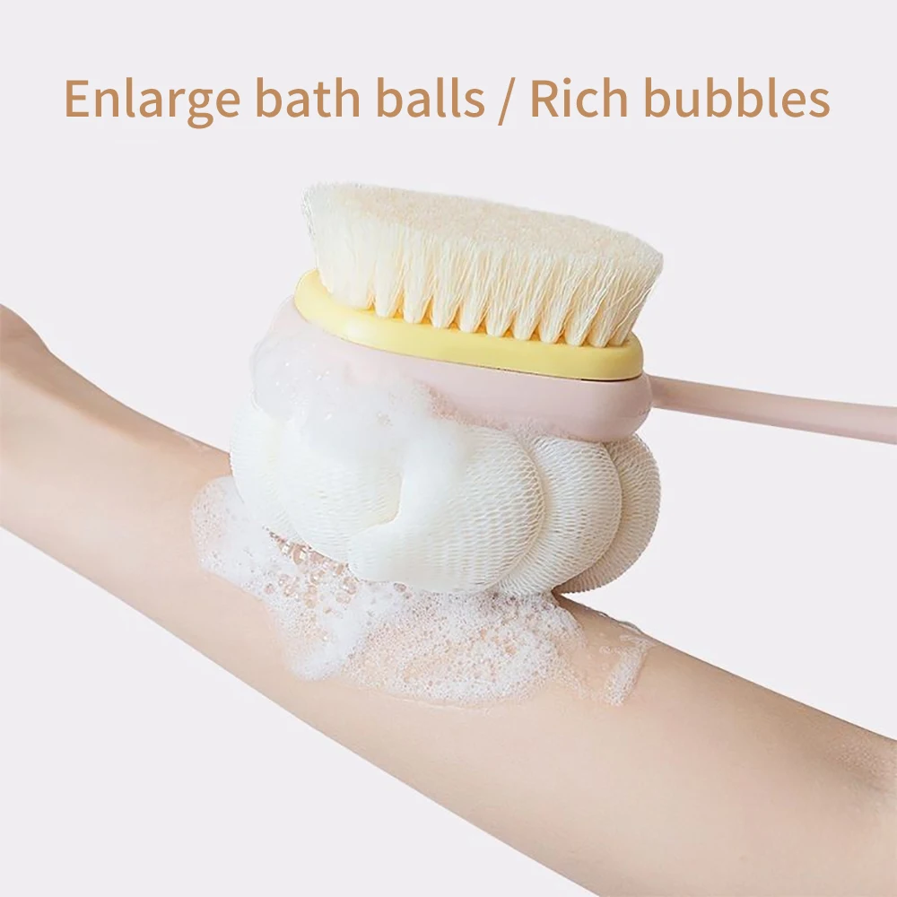 1 PC Loofah Back Scrubber ยาวแปรงตาข่ายนุ่มฟองน้ําสําหรับกลับ Scrubber Skin Exfoliating Bath นวด