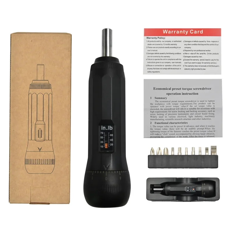 Adjustable Mini Socket Hexagon Screwdriver Set Durable Stainless Steel 1.2N Preset Torque Industrial DIY Use Plastic Torx Repair