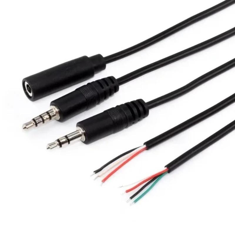 3.5mm 2.5mm Male Plug/Female Jack to Bare Wire Open End TS Mono/3 Pole/4 Pole TRRS Stereo Plug Jack Connector Audio Cable view 6